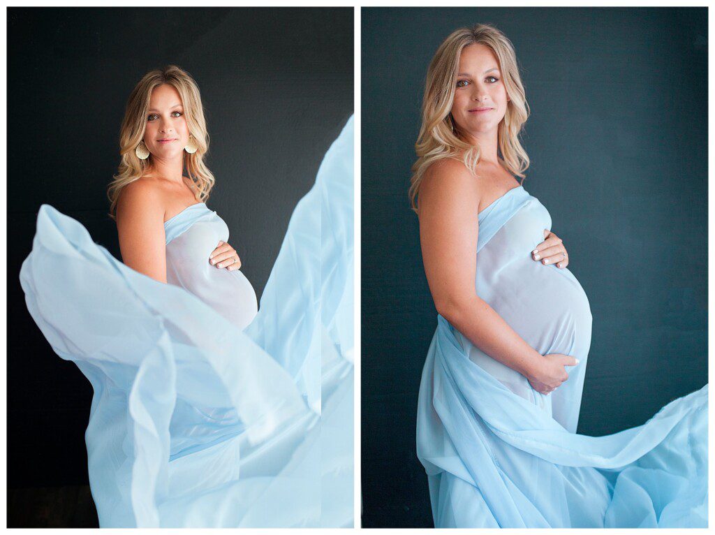 flowy dress in maternity photo session in wilmington,nc 