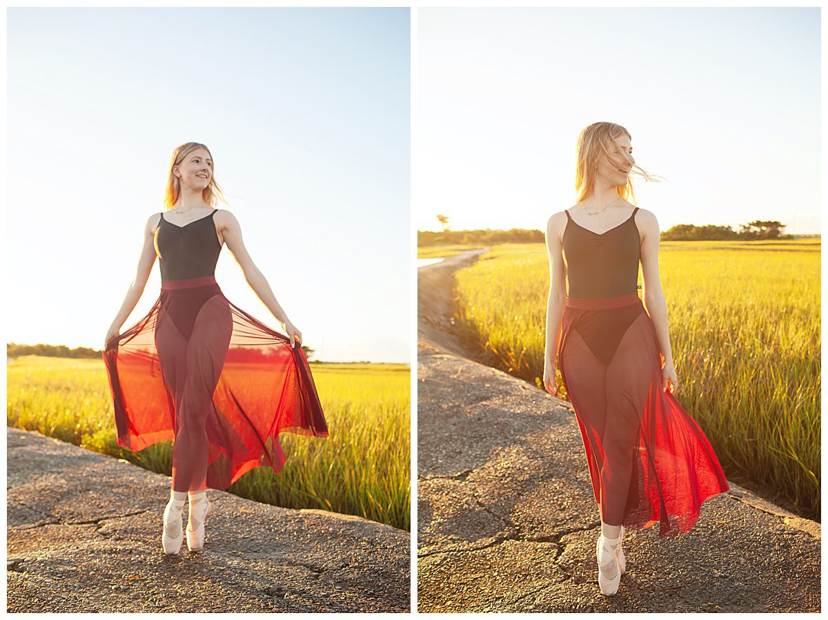 ballerina high school senior portraits in fort fisher nc, Wilmington nc