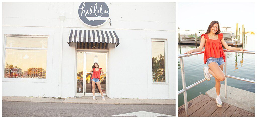 wrightsville beach high school senior photos at the marina, intercoastal.