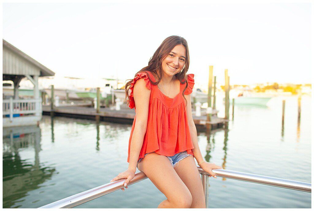 wrighsville beach nc senior photos at the wrightsville beach marina