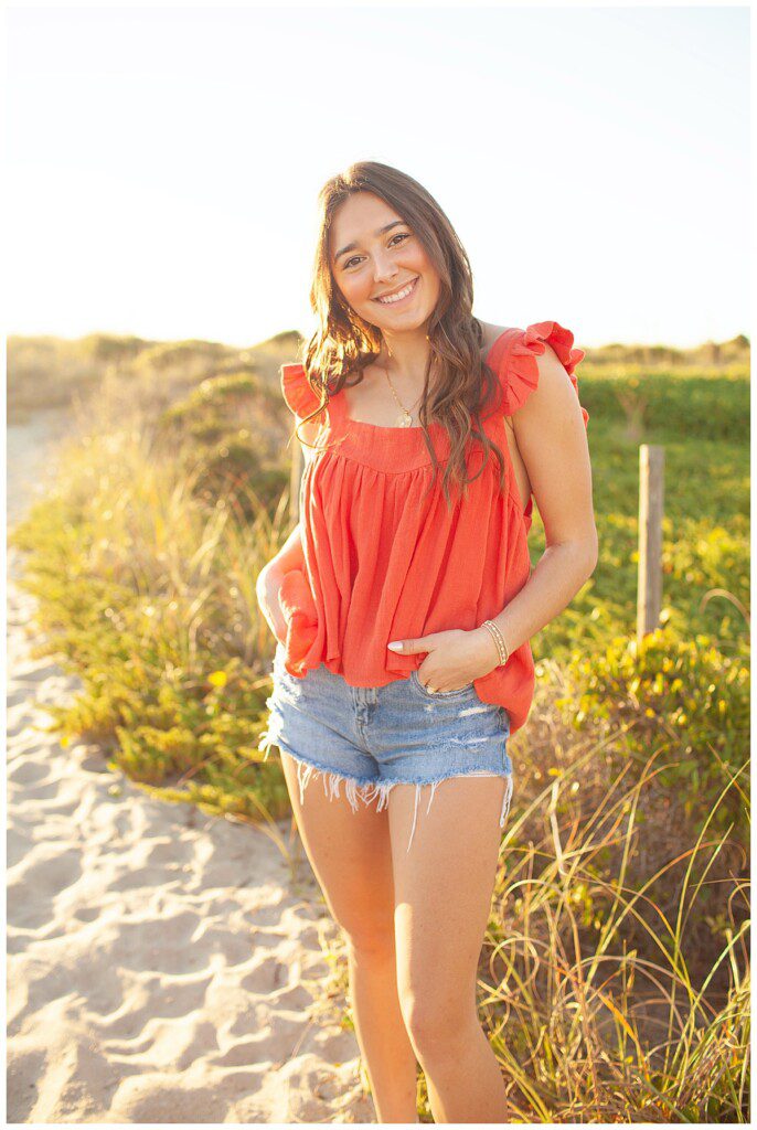 high school graduation photos in wrightsville beach on the beach