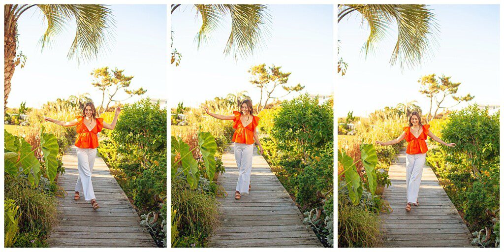 Wrightsville beach high school senior portraits at the beach in blockade runner hotel 