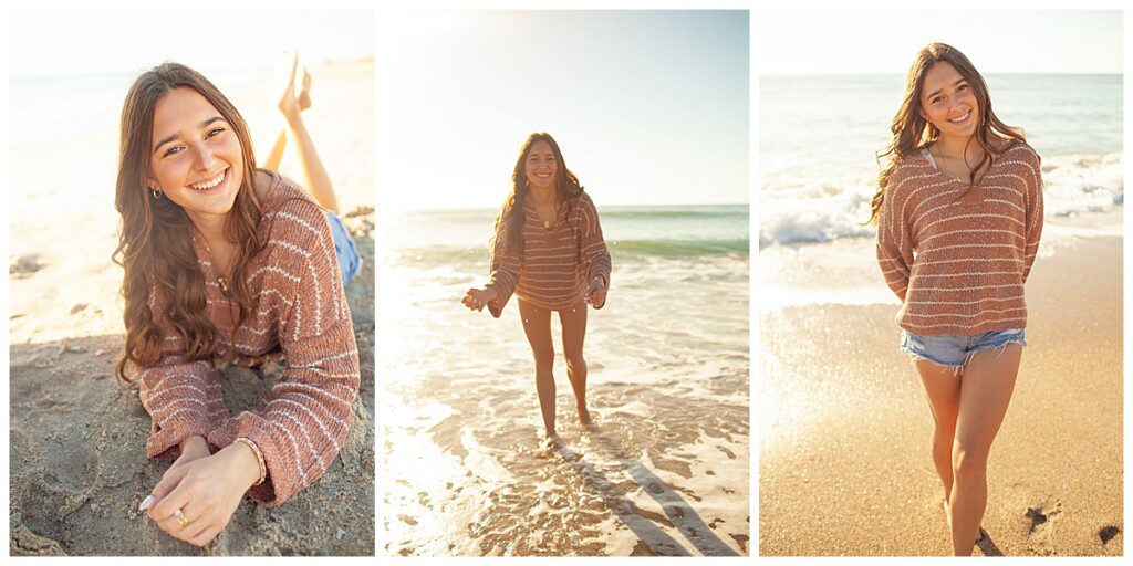 high school senior portraits at the beach in wrightsville beach nc