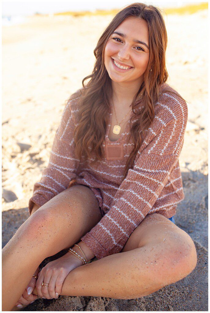 high school senior portraits at the beach in wrightsville beach nc