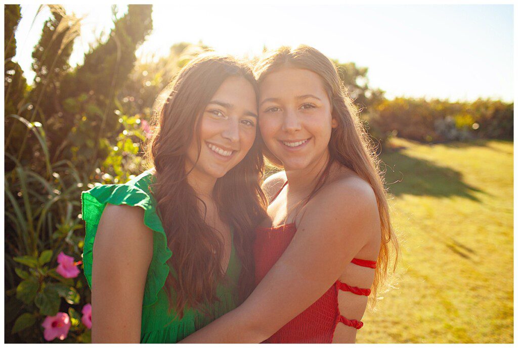 high school senior portraits at the gardens of Blockade Runner Hotel Wrightsville beach Nc