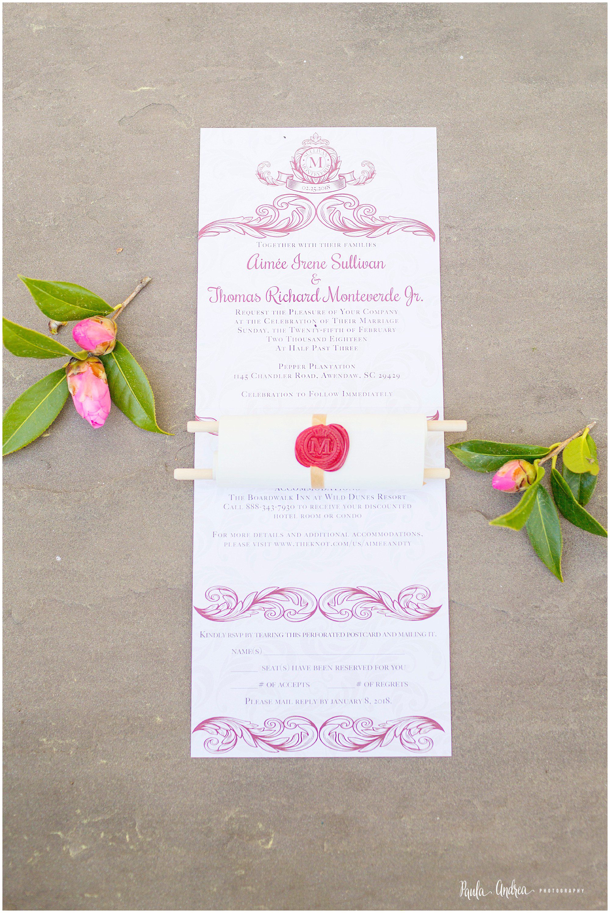wax sealed wedding invitations 