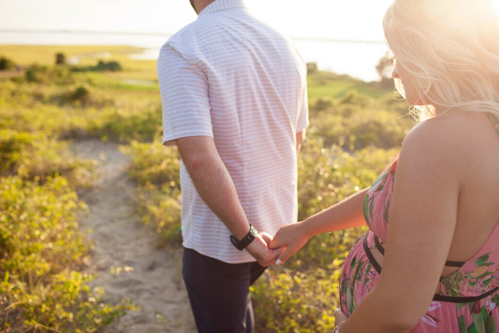 fort fisher maternity sunset photo session in wilmington, north carolina